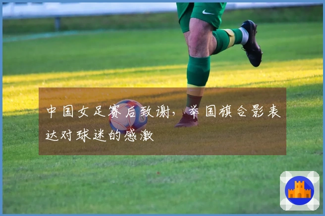 中国女足赛后致谢，举国旗合影表达对球迷的感激