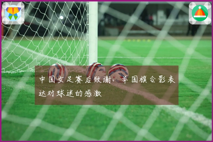 中国女足赛后致谢，举国旗合影表达对球迷的感激
